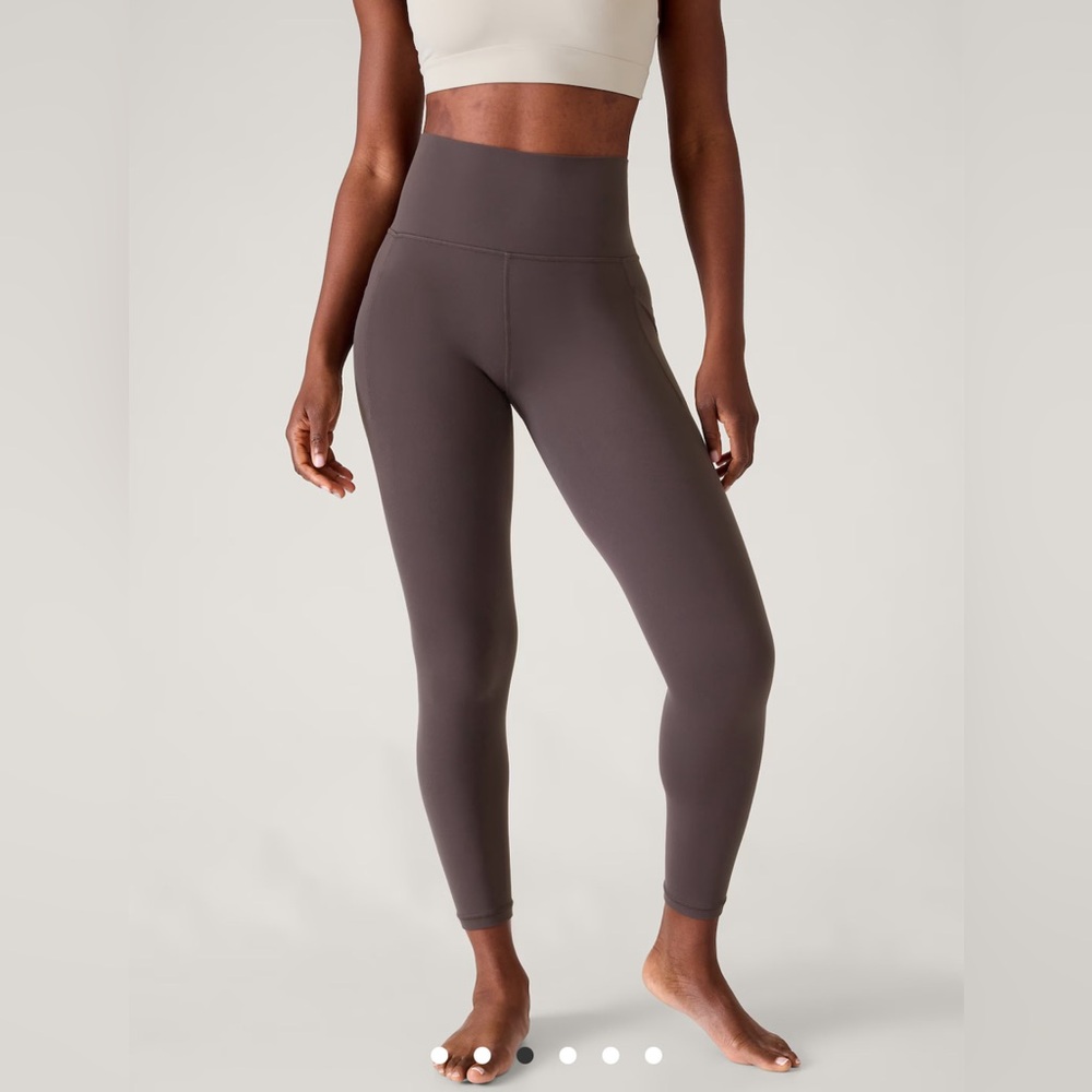 NWT Athleta SALUTATION STASH HIGH RISE 7/8 LEGGING, Dark Brown - S